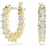 Swarovski Matrix Vittore Orecchini a Cerchio, Gioielli con Zirconia Swarovski, Pietre Scintillanti a Taglio Round, Placcatura in Tonalità Oro, 1,5 x 0,2 cm, peso (singolo orecchino) 0,89 g