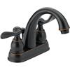 Delta Windemere Centerset Rubinetto da bagno in bronzo lucidato a olio, rubinetto per lavabo da bagno a 3 fori da 10 cm per vanità, montaggio di scarico push-pop in metallo, bronzo lucidato ad olio