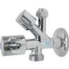 COTROS Rubinetto Combinato con Attacco Lavatrice in Ottone Cromato, Finitura Lucida, Cromato, Cucine e Bagni, Ingresso 1/2 Uscita 3/4, Filtro Integrato