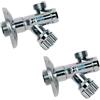 COTROS Rubinetto Filtro Sottolavabo Multipack in Ottone, Finitura Cromata, con Rosone Metallico, Attacco 1/2-3/8, per Cucina e Bagno, Montaggio a Parete, con Vitone Sostituibile (2)