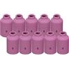 RIVERWELD TIG Lente de gas Taza de cerámica 54N16 (6#, D9,5 x 42 mm) para TIG Soplete de soldadura WP 17 18 26 Serie en Lincoln Miller Weldcraft CK Everlast paquete de 10