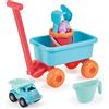 Ecoiffier - Carrello da spiaggia per bambini con manico direttivo - secchio annaffiatoio stampi per veicoli inclusi - a partire dai 18 mesi - giocattolo per bambini - 524 - Garanzia Francia Origine