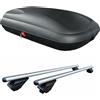 AUTOKIT BOX BAULE Tetto Auto COMPATIBILE con AUDI Q3 dal 2011 + Barre Portatutto