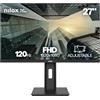 Nilox NXM27REG1201 Monitor Business 27'' IPS Full HD 120 Hz, Regolabile in Altezza, Speaker Integrati, Connessioni HDMI/DP/VGA, Riduzione Luce Blu