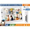 ENVIO MONITOR 11.6" CON NVR 10 CANALI POE 8 MPX 4K VIDEOANALISI INTELLIGENTE + HD