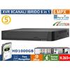 ENVIO XVR DVR 6in1 AHD CVI TVI CVBS XVI IP 8CH CANALI 5 MP P2P VIDEOANALISI + HD 1TB