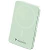 Verbatim Charge 'n' Go Essentials - Power Bank MagSafe 5.000 mAh, 15 W, magnetico, PD 20 W, con indicatore LED, per iPhone 16/15/14/13/12 Pro/Pro Max, con cavo USB-C a USB-C, colore: Verde