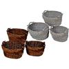 Ad Trend Set 3 Cesti in Salice Ovali D 34 / 40 / 46 Cm con Manici - 2 Colori Assortiti 1 Pz