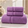 B O S A L O N I Set BOSALONI HOME Asciugamani Bagno 3 Pz, Composto da 1x Asciugamano Viso 50x100 cm + 2x Asciugamani Bidet 34x74 cm, Cotone 100% Morbido e Ultra Assorbente,Doccia, Viso (Lavanda)