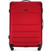 WITTCHEN Valigia grande trolley da viaggio check-in guscio rigido ABS con 4 ruote piroettanti chiusura a combinazione maniglia telescopica Globe Line Rosso Ryanair/ITA Airways