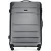 WITTCHEN Valigia grande trolley da viaggio check-in guscio rigido ABS con 4 ruote piroettanti chiusura a combinazione maniglia telescopica Globe Line Grigio Ryanair/ITA Airways