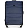 WITTCHEN Valigia Media Trolley Valigia Rigida in ABS Valigia Bagaglio Valigie con 4 Ruote Serratura a combinazione Maniglia telescopica Globe Line Blu Navy Ryanair/ITA Airways/easyJet