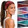 Awumbuk Fasce per capelli da donna, confezione da 8 pezzi antiscivolo che assorbono l'umidità, fasce sportive larghe per la testa, tessuto elastico estensibile, colori multipli per fissare i capelli