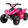 HOMCOM Quad Elettrico per Bambini 6V Velocità 2.8-4.6km/h Età18-36 Mesi Rosa