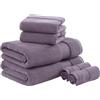 MADISON PARK SIGNATURE Set di asciugamani turchi in 100% cotone, 623 g/m², di lusso, di alta qualità, morbidi, assorbenti, per hotel, bagno, doccia, mani, viso, dimensioni assortite, viola, 6 pezzi