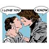 Komar - Quadro da Parete Star Wars Classic Comic Quote Leia Han | per cameretta dei Bambini | Senza Cornice | Disponibile in Tre Misure,