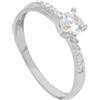 LUXURY MILANO Anello solitario in oro bianco 9kt luxury milano