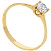 LUXURY MILANO Anello solitario in oro giallo con zircone bianco
