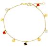 LUXURY MILANO Bracciale in oro con charms e smalto vari colori