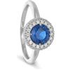 LUXURY MILANO Anello in oro con zirconi e pietra blu