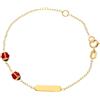 LUXURY MILANO Bracciale in oro con targhetta e coccinella