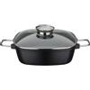 Gsw Tostatrice quadrata GSW Gourmet GRANIT 28 x 28 x 8,5 cm , alluminio, acciaio inox, vetro, tostatrice quadrata con coperchio in vetro aromatizzato ø circa 28 x 28 x H 8,5 cm