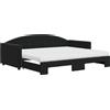 vidaXL Divano letto estraibile con materasso Nero 90x190 cm Velluto