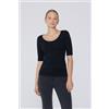 Tezenis Maglia Manica Corta Scollo Madonna In Cotone Organico Donna Nero