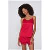 Tezenis Canotta Con Spalline Sottili In Raso E Pizzo Donna Rosso