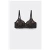Tezenis Reggiseno Balconcino Non Imbottito Pizzo Riciclato Paris Donna Nero