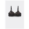 Tezenis Reggiseno Balconcino Non Imbottito Pizzo Riciclato Paris Donna Nero