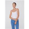 Tezenis Body Spalline Sottili In Cotone A Costine Donna Bianco