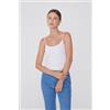 Tezenis Body Spalline Sottili In Cotone A Costine Donna Bianco