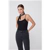 Tezenis Body Spalline Sottili In Cotone A Costine Donna Nero