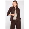 Tezenis Camicia In 100% Cotone Effetto Lino Donna Marrone