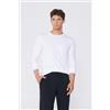 Tezenis Maglia 100% Cotone Girocollo Manica Lunga Uomo Bianco
