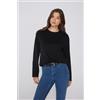 Tezenis Maglia Maniche Lunghe Girocollo 100% Cotone Pesantezza Media Donna Nero