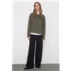 Tezenis Maglia Maniche Lunghe Girocollo 100% Cotone Pesantezza Media Donna Verde