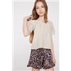 Tezenis Top Con Volant In Tela Di Cotone Effetto Lino Bambina Naturale