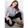 Tezenis Maglia Maniche Lunghe Girocollo 100% Cotone Pesantezza Media Donna Grigio