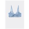 Tezenis Reggiseno Balconcino Non Imbottito Pizzo Riciclato Paris Donna Azzurro