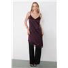 Tezenis Sottoveste/vestito Asimmetrica In Raso E Pizzo Donna Bordeaux
