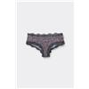 Tezenis Culotte Brasiliana Microfibra Stampata E Pizzo Riciclato Donna Blu