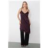 Tezenis Sottoveste/vestito Asimmetrica In Raso E Pizzo Donna Bordeaux
