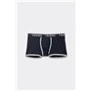 Tezenis Boxer In Cotone Organico Con Bordi A Contrasto E Logo Uomo Blu