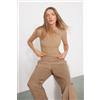 Tezenis T-shirt Scollo Barchetta Cotone Costine Donna Naturale