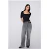 Tezenis Maglia Mezze Maniche Scollo Quadrato Cotone Costine Donna Nero