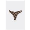 Tezenis Bikini Brasiliano Sgambato Stondato Chevron Shine Donna Nero