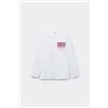 Tezenis Maglia Manica Lunga Bimba Cotone Stampata Bambina Bianco