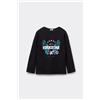 Tezenis Maglia Manica Lunga Bimba Cotone Stampata Bambina Nero